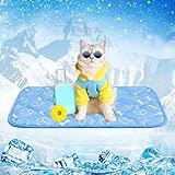 Rywell Dog Cooling Mat 2.0,24 * 18 Thicken Cooling Mat for Dog Small,Cats,Rabbit&Guinea Pig cage Liners,Internal Waterproof& Endothermic Color Changing Arc-Chill Cool Fiber(QMAX>0.5) for Pet