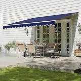 Aoxun 12x10FT Manual Retractable Awning for Outside with Crank Handle