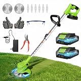 Cordless Weed Wacker Eater Brush Cutter Weed Trimmer with Blade Stringless