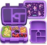 YOLAY Bento Box for Kids Lunch Box Leak-Proof, 5-Compartment Lunch Box Kids for Ages 3-10, Durable with Anti-Slip Base, Suitable for Schools, Outdoor and Travel (Mermaid)