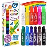 TBC The Best Crafts Paint Sticks,12 Classic Colors, Washable, Non-toxic, Tempera Paint Sticks for Kids and Students