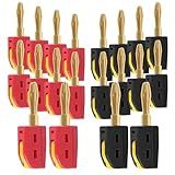 UMLIFE 20PCS 4mm Banana Plug High Current Quick Connect 32A Gold-Plated Banana Connector for Speaker Wire, Wall Plate, Home Theater, Audio/Video Receiver and Sound Systems(10PCS Red with10PCS Black)