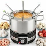 ARLIME 1200W Electric Fondue Set, 2.61 QT Stainless Steel Fondue Pot