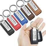 Clawelves Engraved Personalized Leather Keychain - Custom Name ID
