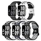 5 Pack Sport Bands Compatible with Apple Watch Band 44mm 45mm 46mm 42mm 41mm 40mm 38mm 49mm for Men Women, Breathable Silicone Wrist Strap for iWatch Series 10 9 SE 8 7 6 5 4 3 2 1 Ultra 2