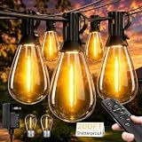 Tenmiro 200FT LED Outdoor String Lights with Remote, 72+2 Shatterproof Bulbs Dimmable Timing 3 Light Modes Outside Patio Lights for Backyard Porch Deck Garden Balcony Pool party Hanging Lighting Decor