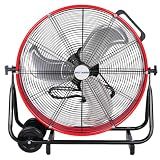 BILT HARD 24" Heavy Duty Industrial Drum Fan, 8100 CFM High Velocity Drum Fan with 3-Speed Control, Metal Shop Fan for Warehouse, Garage, Workshop, Basement and Factory
