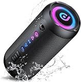 Portable Bluetooth Speaker, Bluetooth 5.4 Speaker, 30W Dual Speaker, 2.0 Channel, Deep Bass, 30H Playtime, Colorful RGB Lights, IPX7 Waterproof, TWS pairing for Outdoor/Home/Party/Travel, Gift Ideas