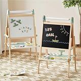 Tiny Land Foldable Wooden Kids Easel with Magnetic Letters & Numbers