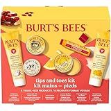 Burt's Bees Gifts Ideas, Tips and Toes Kit, 6 Travel Size Products - Pomegranate Moisturizing Lip Balm, 2 Hand Creams, Foot Cream, Cuticle Cream, and Hand Salve