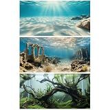 COMSUN 3 PCS Aquarium Background, 30x18 inch Polyester Fish Tank Background