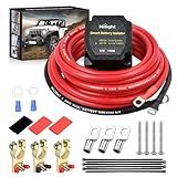 Nilight 12V 140AMP Dual Battery Isolator Kit with 6 AWG Power Cable Terminal Voltage Sensitive Relay Smart VSR Automatic Charger Disconnect for Truck Van RV ATV UTV Boat Can Am
