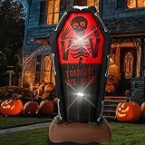 Halloween Inflatable, SHDEJTG 5 FT Coffin Inflatable Decoration with LED Lights Built-in for Outdoor, Holiday, Party, Yard, Garden