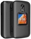 Nakedcellphone Case for Alcatel TCL Flip 2 Phone (2022), [Grid Texture] Slim Hard Shell Protector Cover for T408DL / TFALT408DCP - Black