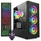 STGAubron Gaming PC Desktop, Intel Core i7 up to 3.9G, Radeon RX 580 8G, 16GB RAM, 512GB SSD, WiFi 6, BT 5.0, RGB Fan x 4, Windows 11 Home