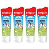 Colgate Kids Bluey Fluoride Toothpaste, Bubblegum, 4 Pack, 4.6 oz