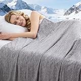 PENGZHU TECHNOLOGY Cooling Blanket Throw Size, 50"x70" Cooling Blankets for Hot Sleepers, Cold Blanket Thin Lightweight Breathable Soft for Couch Bed, Lightweight Blanket Keep Cool for Night Sweats