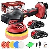 Avhrit Cordless Car Buffer Polisher kit w/ 2x2000mAh 21V Batteries, 6 Inch Car buffer Waxer Kit w/ 6 Variable Speed & Extra 10 PCS Attachments, Polisher for Car Detailing,Boat Sanding,Scratch Removing
