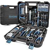Sundpey Home Tool Kit 148-Pcs - Household Basic portable Hand Repair Tool Set with Case & Ratcheting Screwdriver & Hex Key & Pliers & Wrench & Voltage Tester & Water Pump Plier for Men Women