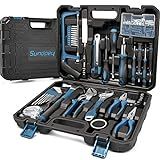 Sundpey Home Tool Kit 148-Pcs - Household Basic portable Hand Repair Tool Set with Case & Ratcheting Screwdriver & Hex Key & Pliers & Wrench & Voltage Tester & Water Pump Plier for Men Women