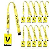 YHNTGB 25 Sets Volunteer Lanyard with PVC Pass Card Visitor Badge for Event Fundraising Company Exhibition Guest School Activities