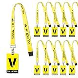 YHNTGB 25 Sets Volunteer Lanyard with PVC Pass Card Visitor Badge for Event Fundraising Company Exhibition Guest School Activities