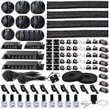 DRIVUU 311Pcs Cable Management Organizer Kit 4 Cable Sleeve Split