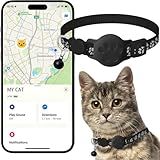 Cat Tracker GPS Collar for Cats (Only iOS) Electronic Pet Locator Waterproof Compatible with Apple Find My No Monthly Fee Advanced Tracking Solution Smart Collar for Pet Safety Ideal Small Large Cats