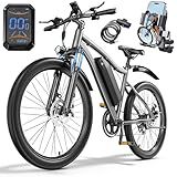Electric Bike for Adults, 26" Commuter Ebikes with 5-Level Pedal Assist & 7-Speed Gears, 25MPH, 720W Motor, 375Wh Battery, 50 Miles, Lockable Suspension Fork, Lightweight Electric Mountain Bicycles.