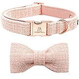 Lionheart glory Dog Bow Collar Pink Dog Collars for Female Dogs Adjustable Soft Dog Collars with Bowtie, Pet Collars Bow Tie for Large Dogs Gift