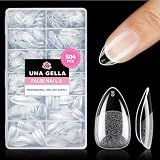 UNA GELLA Short Almond Nail Tips 504PCS Short Fake Nails Soft Press Ons