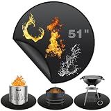 SDLDEER 51" Fire Pit Mat for Solo Stove Bonfire - Round Fireproof Waterproof Under Grill Mat, Reusable Solo Stove Accessories for Deck Patio
