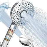 Magichome Filtered Shower Head with Handheld, 10-Mode Adjustable Detachable Chrome Showerhead w/Stainless Hose, Water Softener Filter Beads for Hard Water - Remove Chlorine, Reduce Dry Itchy Skin