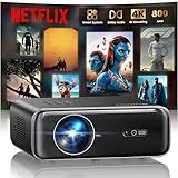 [Netflix-Licensed/4K Supported] Smart Outdoor Projector with WiFi6 and Bluetooth, 800ANSI Movie Projector, DoIby Audio with Dual Speakers, AI Auto Focus with Built-in Apps Proyector, Upgraded P62 Pro