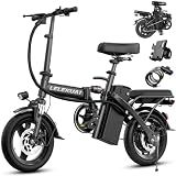 Electric Bike for Adults and Teens, Folding Ebike,Commuter City Foldable E Bike with 560W Motor and 48V 10Ah Battery, 20 MPH Speed Pedals Assist, Dual Disc Brakes,14" Compact Electric Bicycle