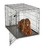 MidWest Homes for Pets 42-Inch iCrate for Large Breeds, 71-90 lbs, Single Door Folding Dog Crate with Divider Panel, Leak-Proof Tray & Secure Latch, Portable, Durable & Easy to Assemble