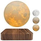 RUIXINDA Levitating Moon Lamp, Magnetic Floating Moon Lamp Spinning Luna Night Light with 3 Color Modes, for Home Office Desk Decor, Bedroom Unique Lamps, Cool Tech Gadgets Gift for Women Kids