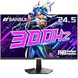 SANSUI 24.5 Inch 300hz 240hz Gaming Monitor, 1080P 1ms FPS PC Monitor Gaming, HDR, FreeSync, DisplayPort x2 HDMI x2, Fast IPS, 120% sRGB, Audio Jack, VESA Support, Desktop Compatible(ES-G25X1 PRO)