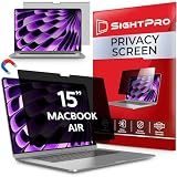 SightPro Magnetic Privacy Screen for MacBook Air 15 Inch (2023-2026, M2-M5) Patented Removable Laptop Privacy Filter Shield and Protector