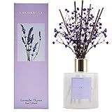 Cocorrína Premium Reed Diffuser Set with Preserved Baby's Breath & Cotton Stick Lavender Thyme | 6.76 Fl.oz Scent Diffuser for Bedroom Bathroom Home Décor