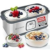 Ultimate Probiotic Yogurt Maker with Adjustable Time & Temp Control - Make Trillions of Live Probiotics with Two 1-Quart Containers for Larger Batches - Greek Yogurt Maker - ULTIMATE LIFETIME WARRANTY