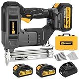 JEXUGK Nail Gun, Brad Nailer Cordless with 2 x 4.0Ah Battery, 2-in-1 18 Gauge Electric Pistola De Clavos De Bateria with 1200pcs Nails,Power Nailers & Staplers for Woodworking, Home Improvement DIY