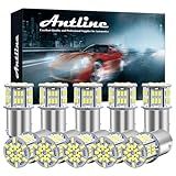 Antline 1157 BAY15D 7528 2057 2357 LED Bulbs White, Super Bright 3014 54-SMD LED Replacement for 12V-24V RV Camper Car Vehicle Trailer Trunk Backup Reverse Tail Brake Turn signal Lights (Pack of 10)