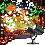 Halloween Projector Lights Outdoor Lurious Double Head Light Projector with Timer Waterproof Dynamic Devil Face Ghost Projector Halloween Pumpkins Outdoor for Patio Home Window Wall Decor