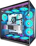 FOIFKIN F600 PC Case - Pre-Installed 7 PWM ARGB Fan, ATX Mid-Tower Gaming PC Case, 270° Panoramic Glass with Type-C, FOIFKIN (Black, F600)