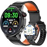 Smart Watch for Men Built-in GPS with Map(Answer/Make Call/Text), 1.46" AI Smartwatch for Android Phones/iPhone, 100+ Sport Mode Fitness Tracker with Health/Sleep Monitor, Compass/Barometer(2 Straps)