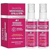 5% Minoxidil Spray for Women Hair Growth: Extra Strength Hair Regrowth Treatment – Revitalize Hair Follicles & Regrow Thicker, Fuller Hair – Hair Loss Solution - 2 Packs