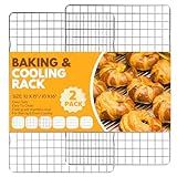 2 PCS Cooling Racks for Cooking and Baking, 15x10 Inches Stainless Steel Cooling Rack, Sheet Pan with Wire Rack for Baking Sheet, Bacon Rack Oven Safe Fits Jelly Roll Sheet Pan