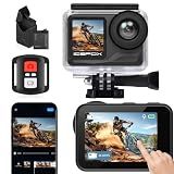 icefox Action Camera 4K 60FPS 20MP with 2X 2150mAh Batteries, Underwater Camera with 5X Zoom, EIS, Powered by Snappro App,Support Video&Photo Editing,Waterproof, WiFi Remote Control