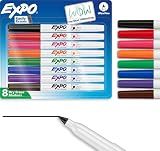 EXPO Dry Erase Markers, Low Odor Ink, Assorted Colors, Ultra Fine Tip, 8 Count - Whiteboard, Calendar, Organization, School Supplies